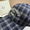 Ins College Style Plaid Baseball Cap England Polished Cotton Cap Men And Women Couple Hat