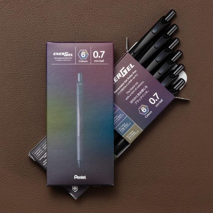Pentel EnerGel Gel Pen - 0.7mm - Black Colors 6-Pack (BL77A-6)