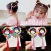 1 Pair of  Hair Band  Cloth  Tassel   Colorful Ball  Plush  Retro Style  Hair Band