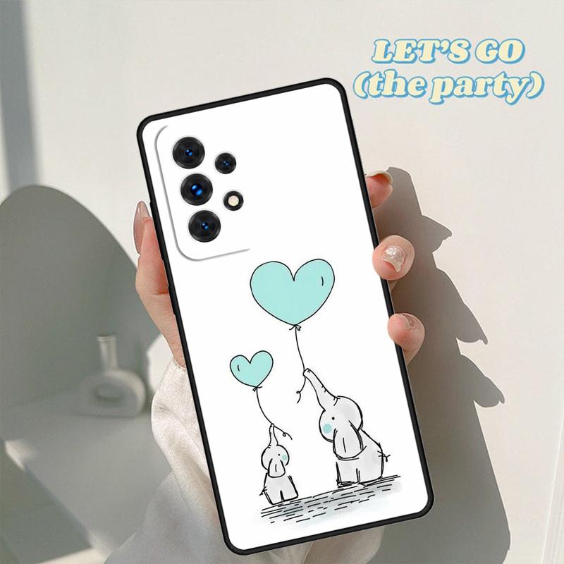 Cute Elephant phone case For Samsung Galaxy A42 A31 A40 A51 A71 A32 A80 A91 A52 A72 A73 A20e A21S A50 A70 A11 A12 Cover
