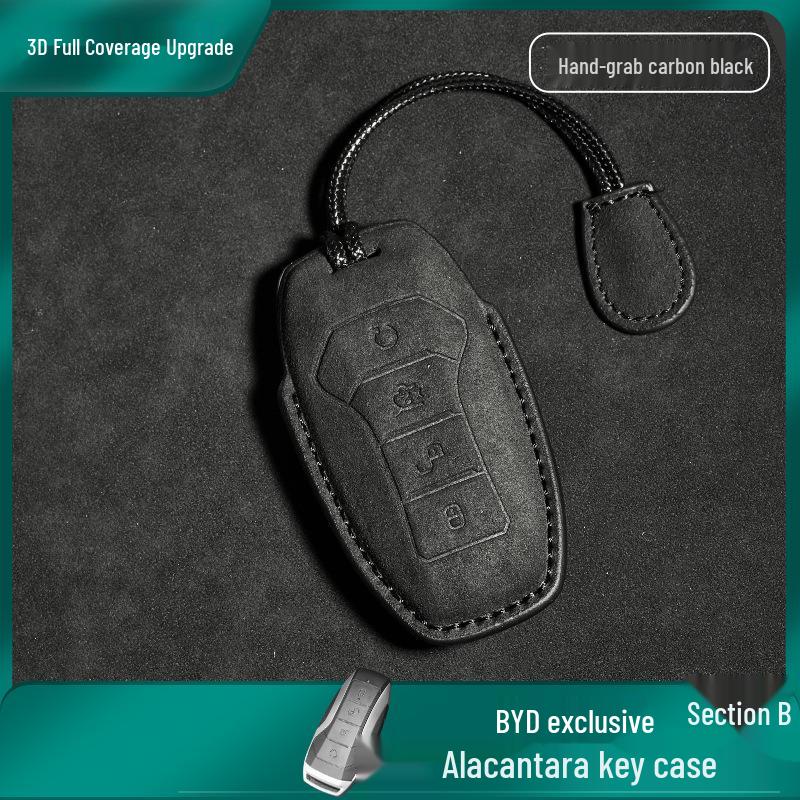 BYD Car Key Suede Case for Tang DMI, Han EV, Dolphin, Seal, Song PLUS, Yuan DMP Models