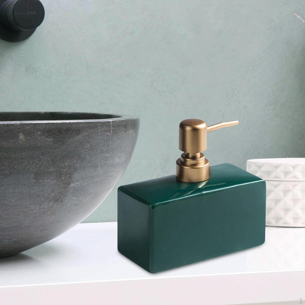 400ml Ceramic Soap Dispenser Bottle Hand Pump Shower Gel for Bathroom Hotel Countertop Home