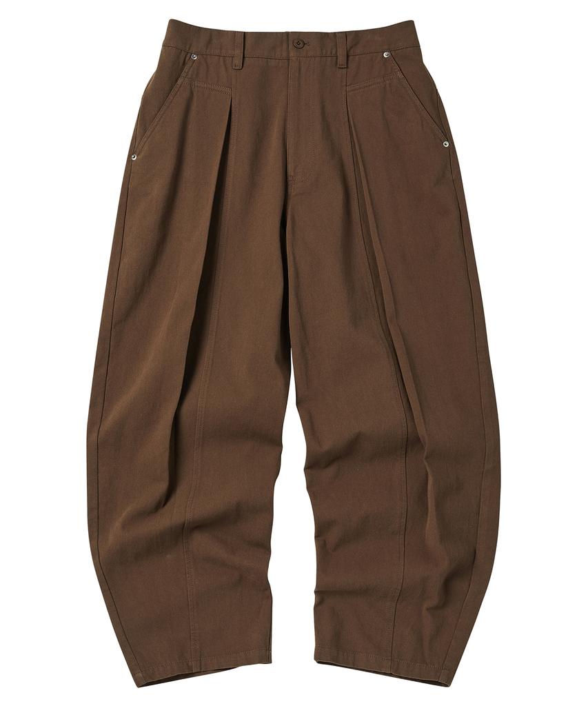 COMONINOZ Cotton Wide Pants [Brown]