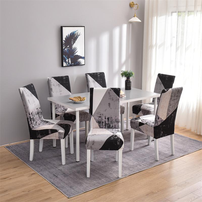 1PC Geometrische Spandex Stuhlhussen Stretch Esszimmer Sitzbezug Elastische Stuhl Schutzhülle für Restaurant Hochzeit Bankett