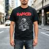 Vintage Rancid T-Shirt Retro Punk Band Stil Druck Herren Damen Baumwolle Kurzarm Streetwear Top