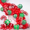 Candy Cane Christmas Balloons - Red Green Sweet Candy Balloons, Holiday Party Decorations & Gift Box Fillers