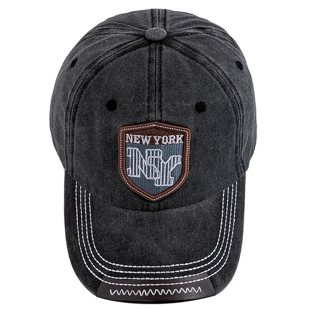 Nová unisex vintage praná bavlněná čepice NY Patch Baseballová čepice Retro New York Vyšívané čepice pro muže a ženy Venkovní táta čepice