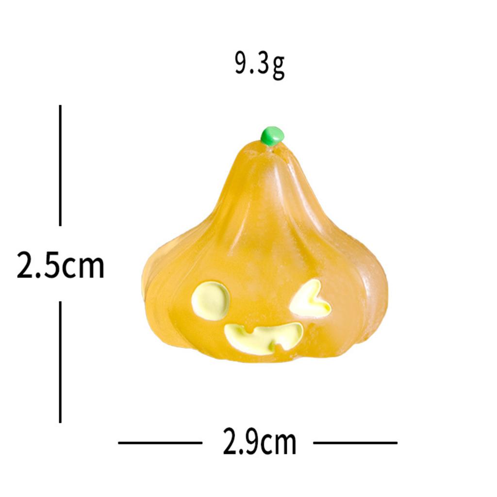 in the Dark Resin Figurine Miniature Decor Cute Night Light Desk Ornament Pumpkin Shape Transparent
