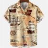 Summer Men's Dragon Pattern Element Shirt Social Casual Vintage Hawaiian Shirt  New Oversize Short Sleeve Street Clothing