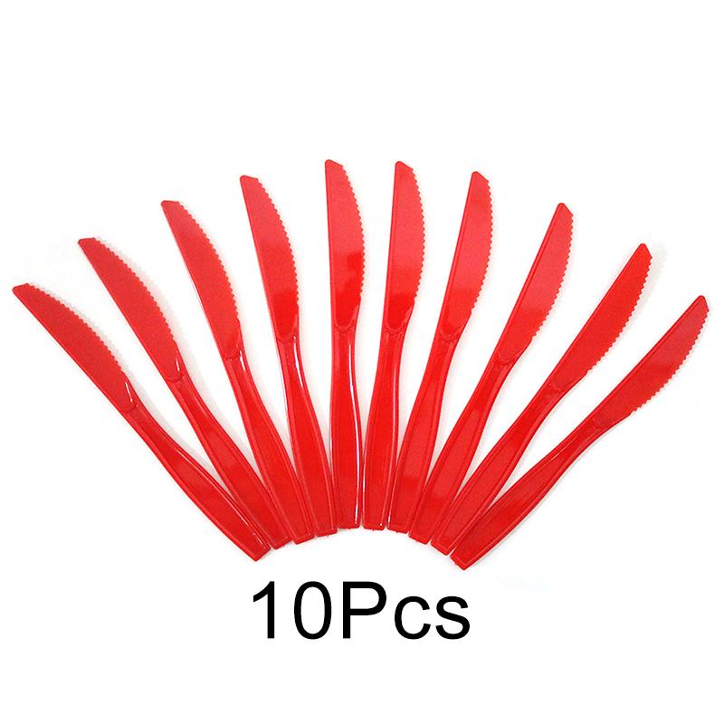 10Pcs/Set Disposable Tableware Set Spoon Fork Happy New Year Merry Christmas Party Supplies Paper Plates X-mas Party Decorations
