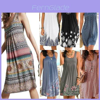 Stylish Women Boho Summer Beach Midi Dress With Gorgeous Floral Print And Loose Fit