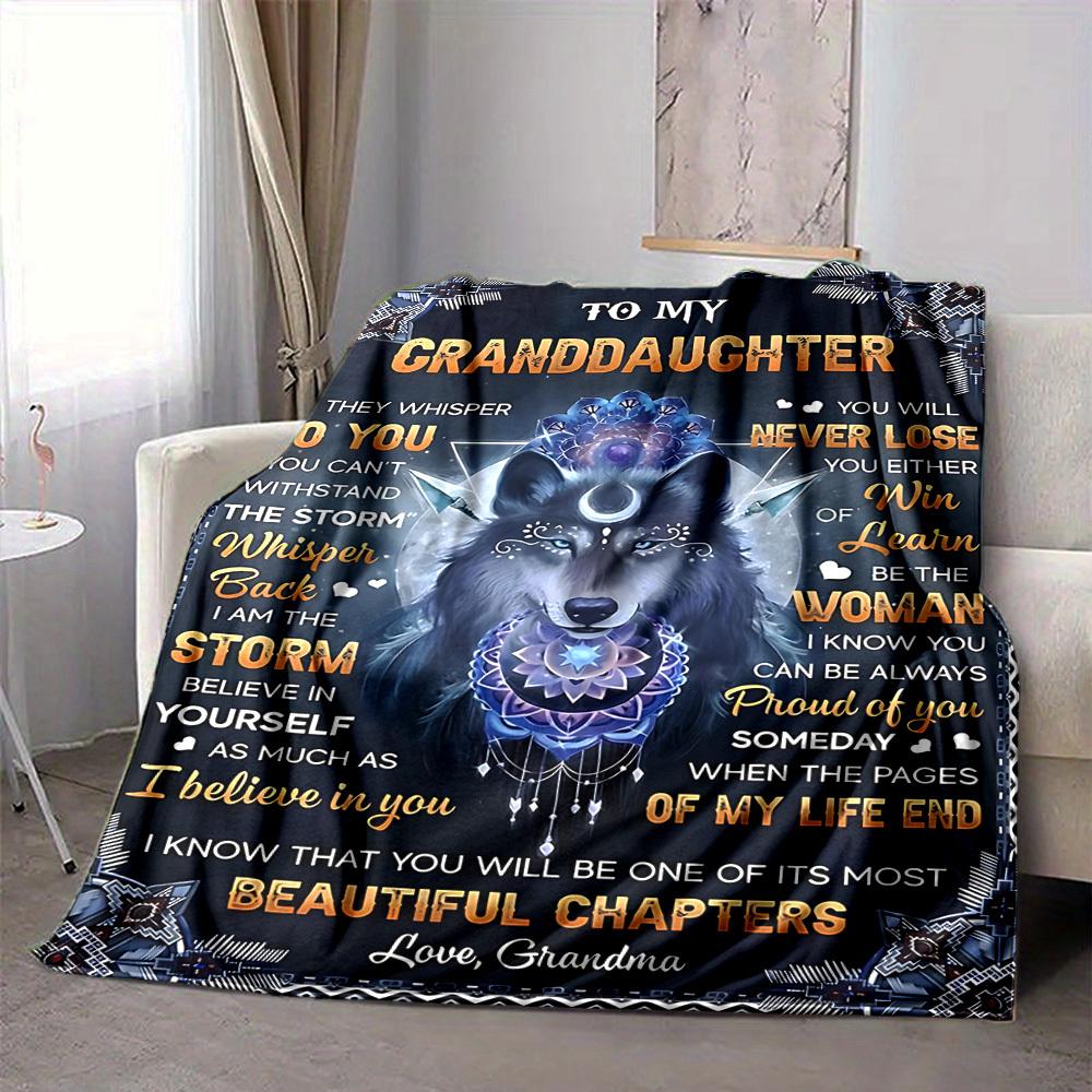 1pc To Granddaughter Love Envelope Blanket, Lightweight Flannel Throw For Sofa, Bed, Travel, Camping, Livingroom, Office, Couch, Chair, And Bed,