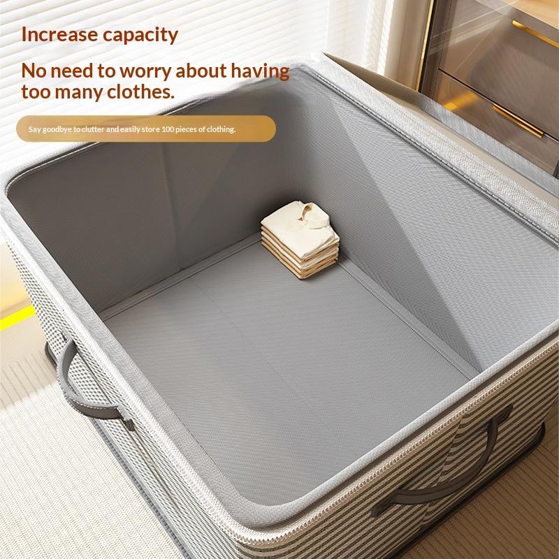 Foldable Large Capacity Storage Bins With Sturdy Handles For Organizing Clothes Toys In Wardrobes
