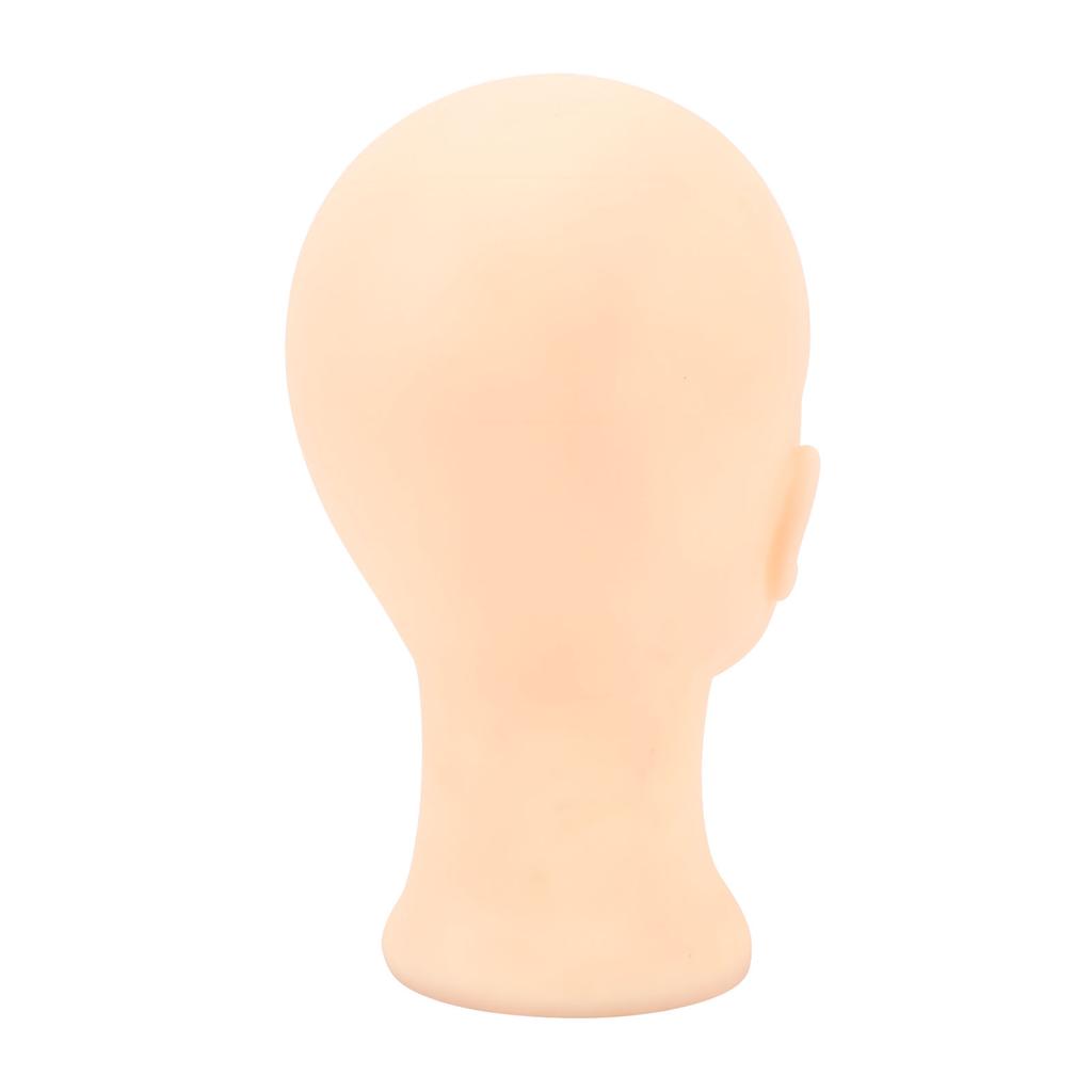 Bald Mannequin Head PVC Soft Delicate Bald Head Model with Universal Bracket Interface for Makeup Wig Hat Display