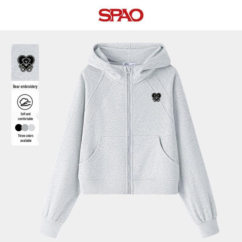 

SPAO Women s Bear Patch Cropped Hoodie XL