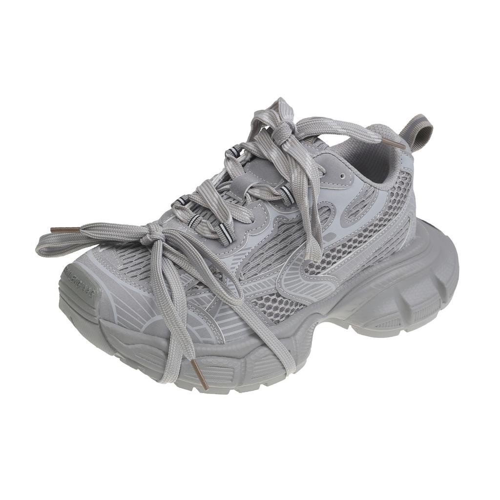 New L Retro Old Sports Shoes Lace-up Low-top Thick-soled Thin Mesh Breathable Heightening Shoes