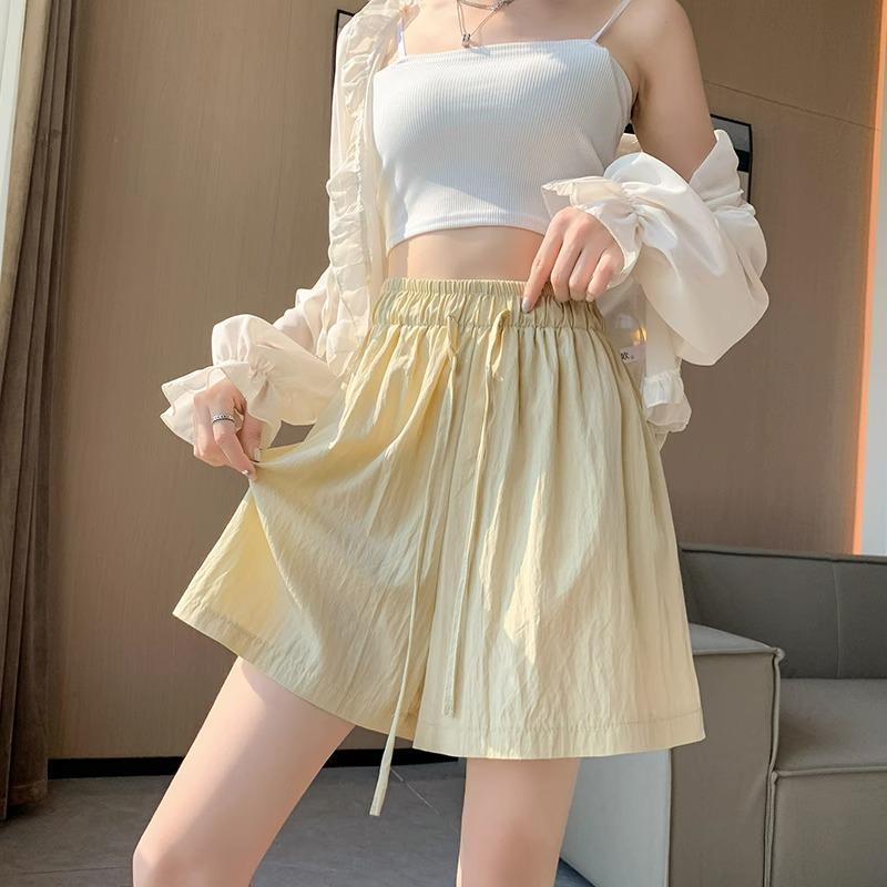 Influencer Women's Cool Ice Silk High Waist A-line Casual Shorts