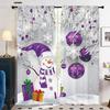 2 Pieces - Christmas Curtains: Christmas Snowman with Purple Decorative Printed Curtains, Home Decoration, Room Decoration