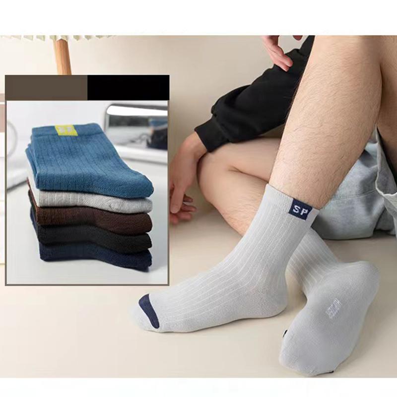 Men's Middle Tube Socks Polyester Cotton Soft Breathable Fashion Street Fun New Styles Casual Plus Size 38-46 Sock