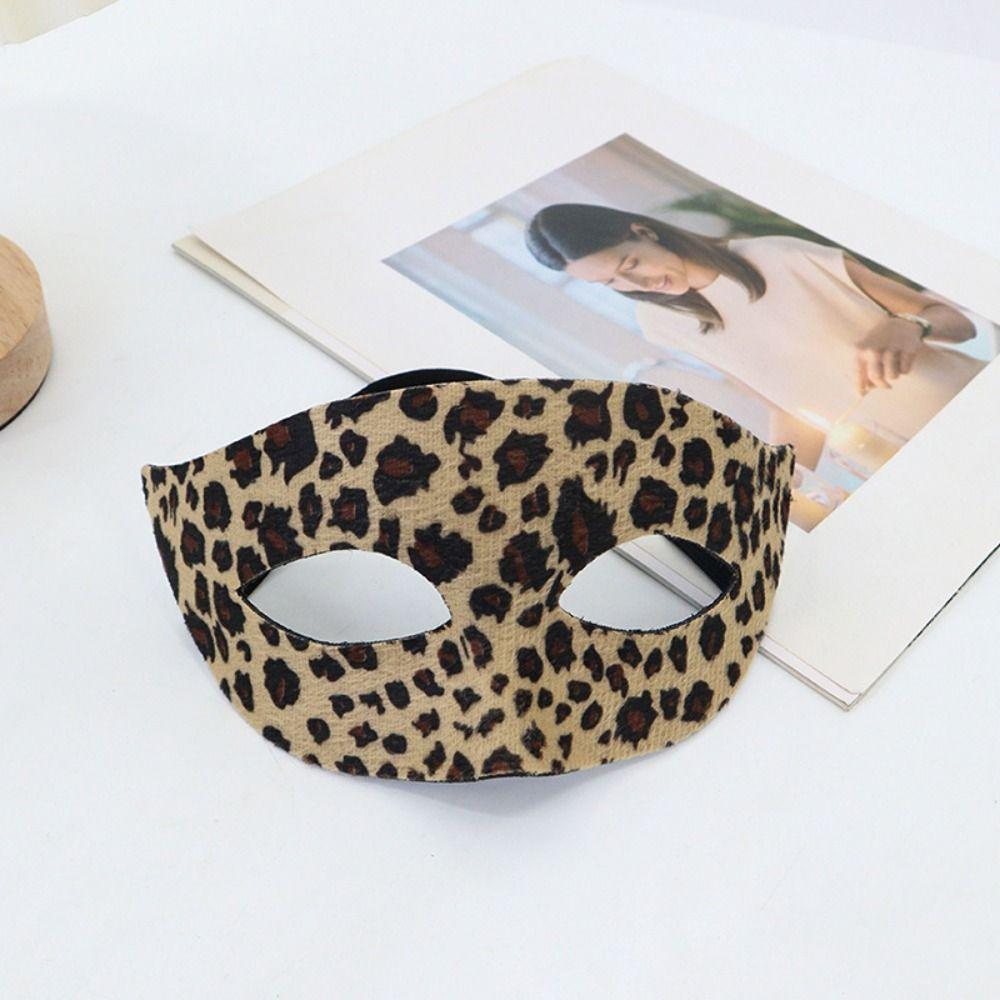 3 Stück/Set Kreatives Halloween-Masken-Stirnband-Set Leopard Halbgesichtsmaske Cosplay-Requisiten