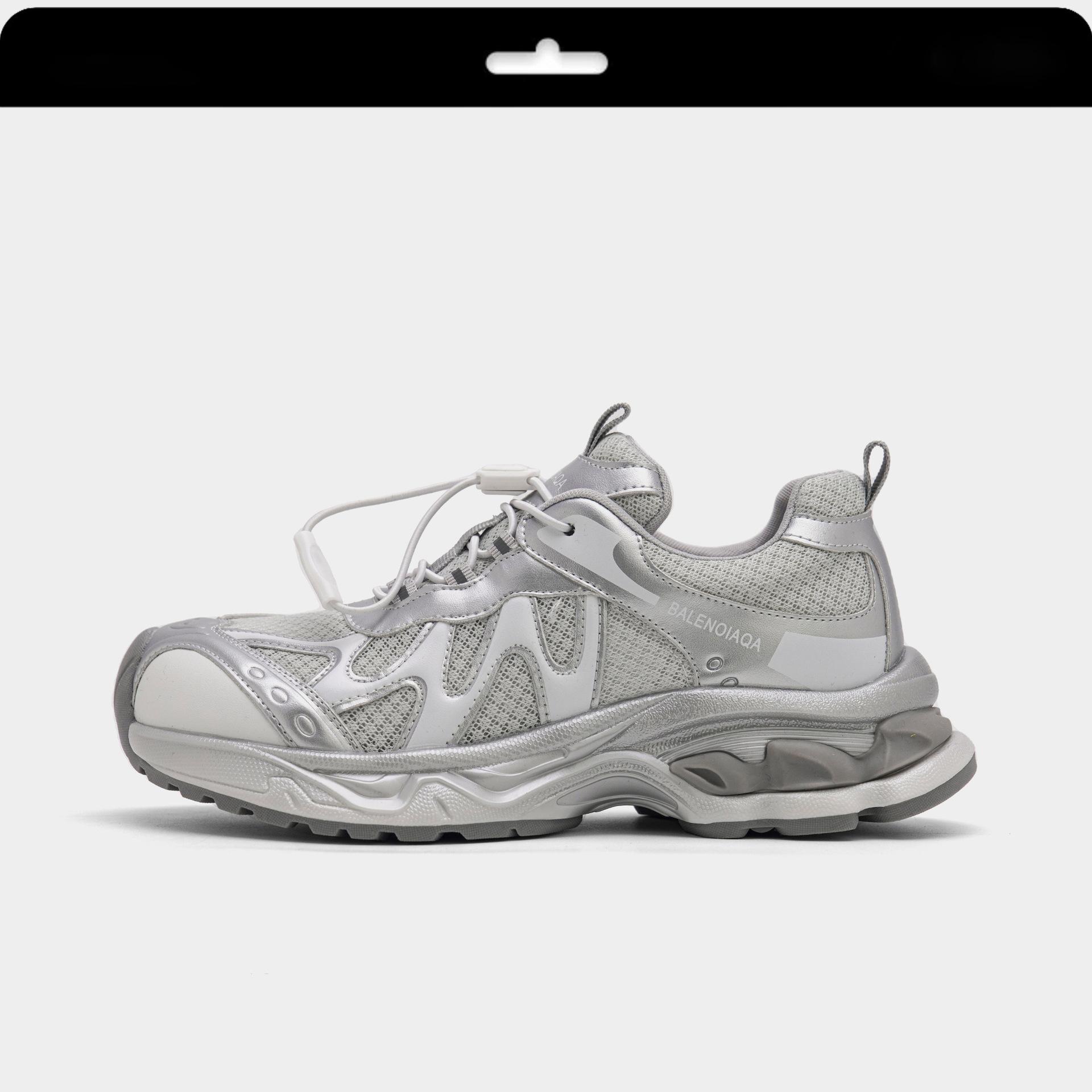 

Кроссовки папы для девочки 2025 Осень Новые Сетчатые Дышащие Кроссовки на Платформе для Бега Белые Повседневные Кроссовки с Увеличением Роста 39