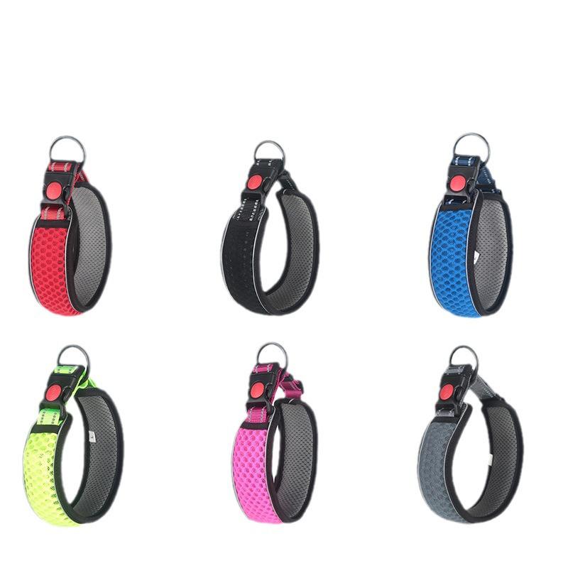 Regulowana, odblaskowa, oddychająca obroża spacerowa dla psa z siatki o strukturze plastra miodu