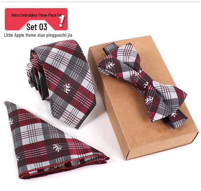 

Мужской формальный набор галстука и нагрудного платка - Комбо из 3 бабочек