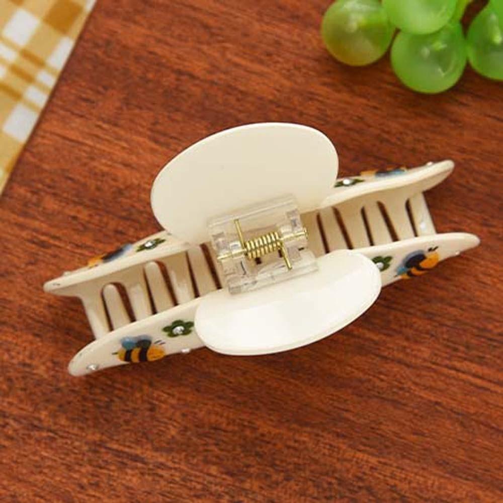 Iridescent Women Shark Clip Flower Acrylic Hair Claw Creative Rhinestone-inlay Hair Claw  Girls