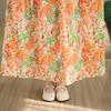 DIMANAF New 2026 Women Plus Size Summer Casual Long Dress Cotton Loose Oversize Floral Print Beach Sundress