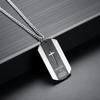 Silver Stainless Steel Cross Dog Pendant Necklace for Men