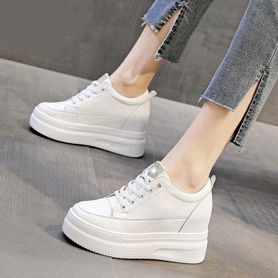 PU-Lederschuhe Damen Mode Sneakers Damen Flache Plateau Schuhe mit Höhenerhöhung Innere Erhöhung Damen Locker Hochhackige Lässige Sportschuhe