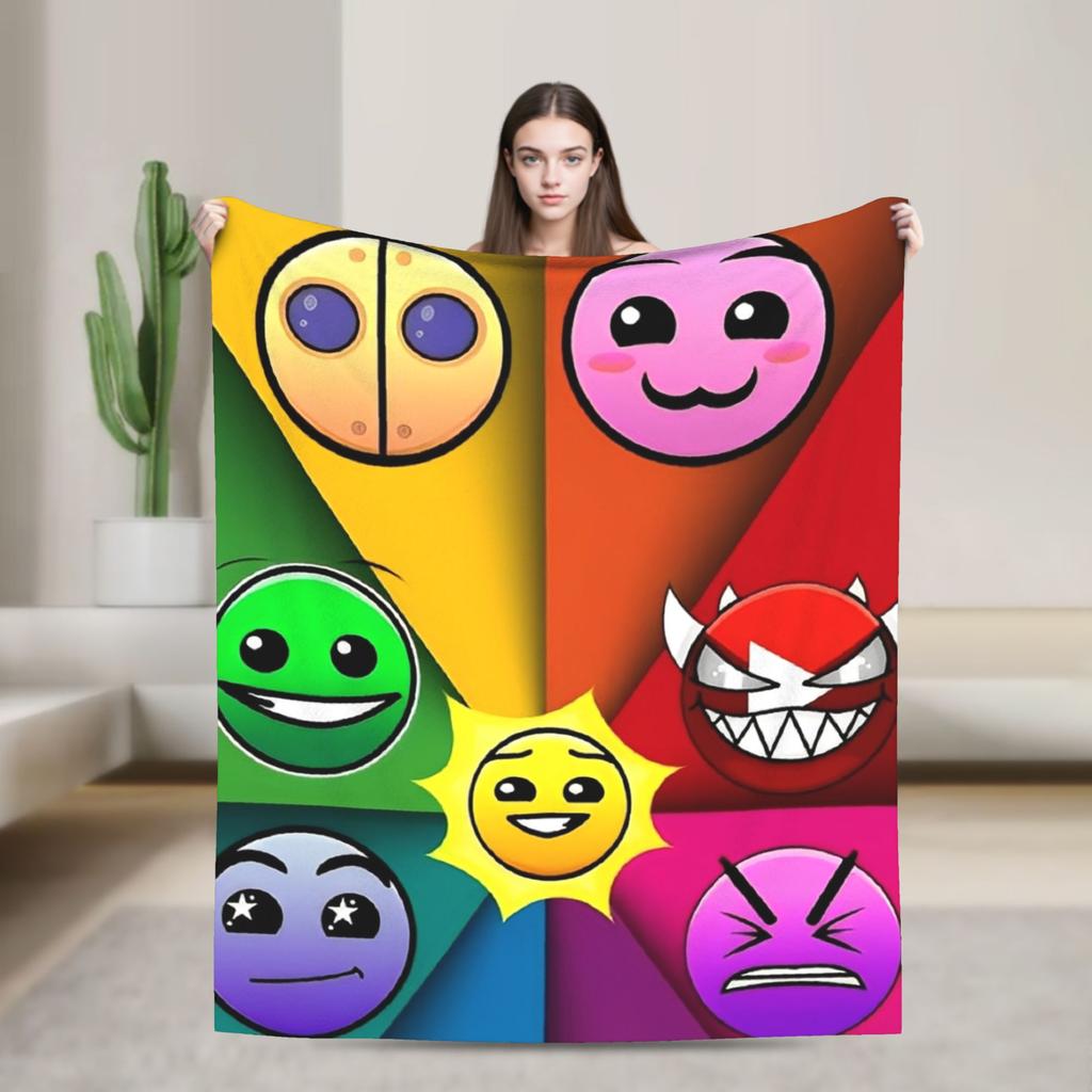 Geometry Gaming Dashed Flannel Blanket  Soft Warm Throw Blanket for Living Room Travel Office Novelty Bedspread Sofa Bed Cover