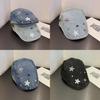 Retro Pentagram Star Cowhide Cabbie Hat Breathable Cotton Fashion Casual Women