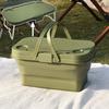 One Foldable Outdoor Picnic Basket, Portable, Lightweight, Durable, Multi-Functional, Large Capacity, with Built-in Table