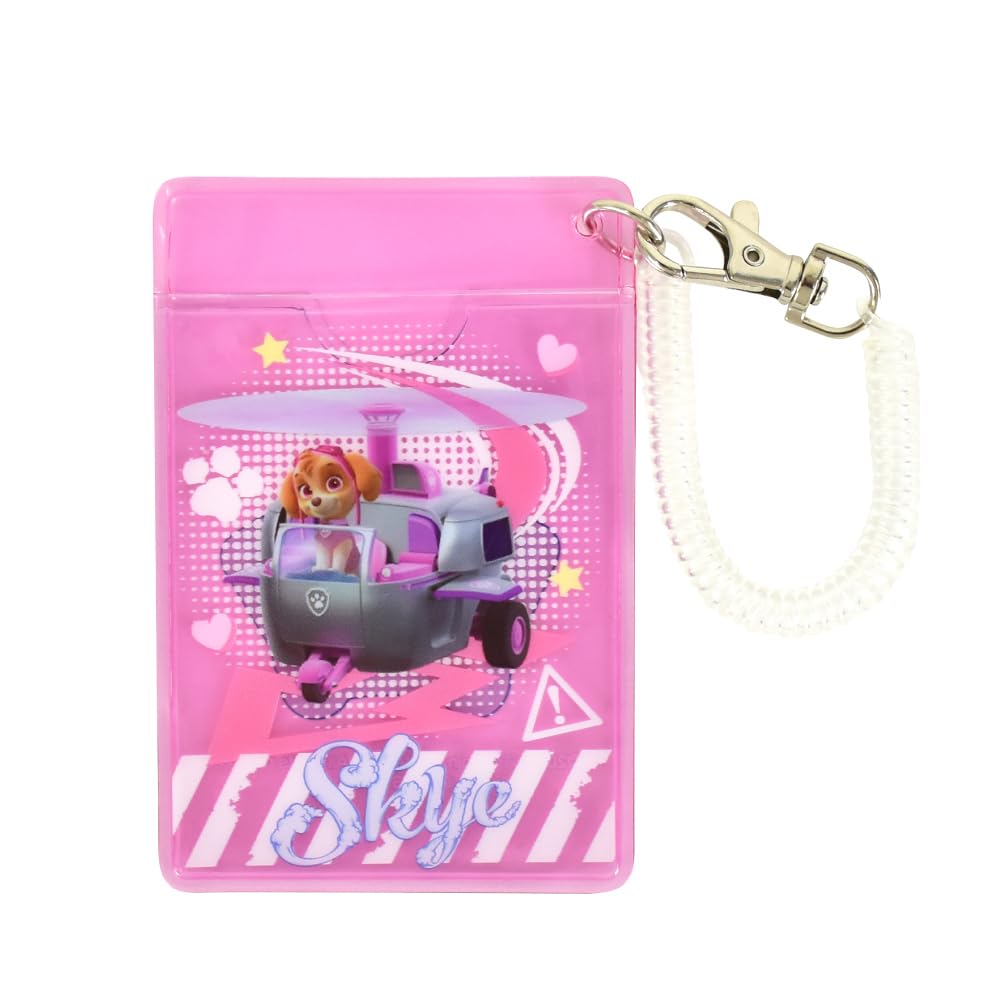 

Commuter Pass Card Case Pass Case Card Storage with Coil Chain Thin Clear Simple Children Pawpatrol0001 Sky [Paw Patrol] (PAW-052)