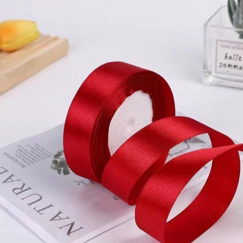 2.5cm Satin Ribbon for Gift Wrapping, Cake Decoration, DIY Crafts, and Floral Art