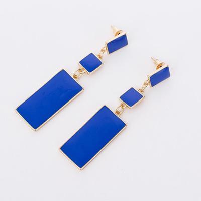 1 Pair Fashion Geometry Zinc Alloy Enamel Drop Earrings For Women Long Earrings