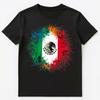 Colorful Paint Splash Mexico Flag Art Graphic Unisex T-shirt Tops Tees Unisex