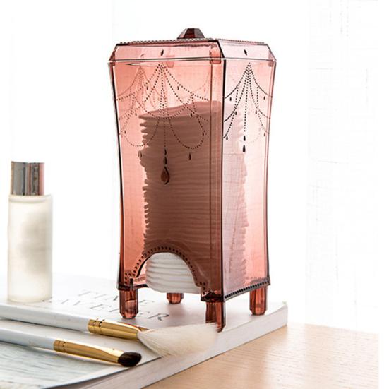 Storage Holder Stylish Exquisite PS Cotton Swab Makeup Pad Holder for Vanity