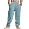 Four seasons men's linen breathable bohemian style loose wide-leg hip-hop casual sports trousers men