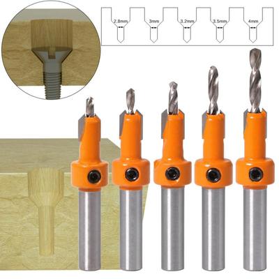 8mm Shank Hss Woodworking Countersink Drill Bit Set Screw Extractor for Wood Milling