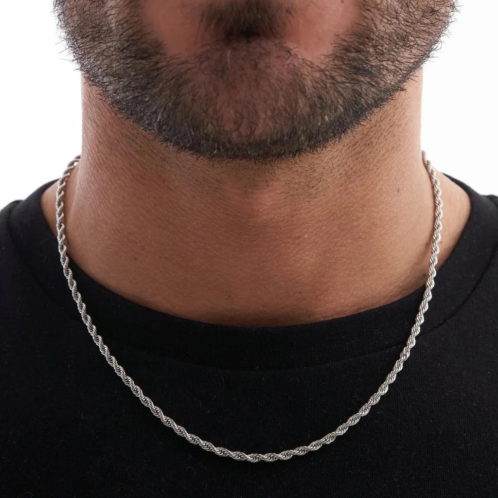 European American Stainless Steel Fried Dough Twists Chain Necklace Jewelry for Men and Women 18K Gold Titanium Steel Necklace