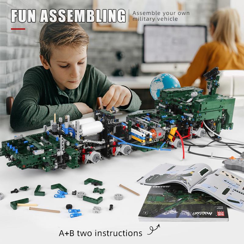 MOULD KING 20009 Technisches Ingenieursspielzeug für Erwachsene, gepanzerter Bergungskran, Bausteine, Ziegel, pneumatischer Kran, Kinderspielzeug