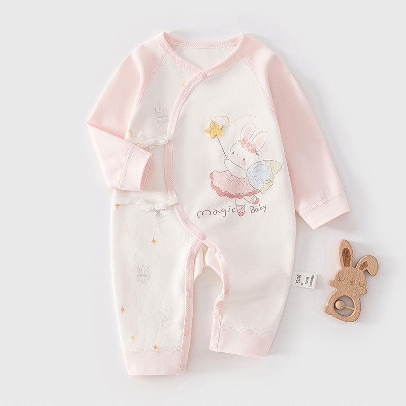 A-Class Pure Cotton Newborn Infant Tie-Up Bodysuit Romper
