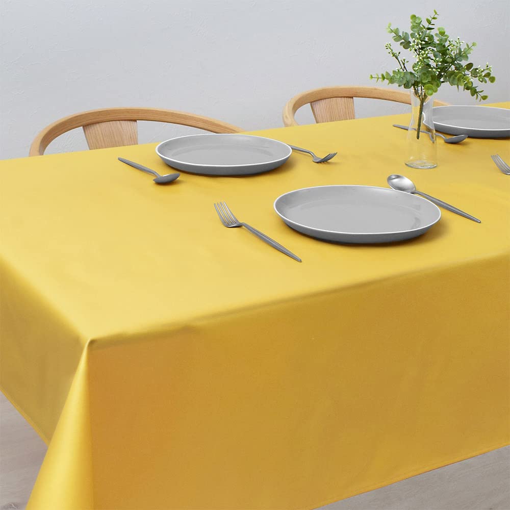STYLE Decor Waterproof Laminated Vinyl Tablecloth, Nordic Style, 140cm x 210cm, Citron Yellow, W4803120