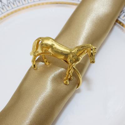 Standing Horse Napkin Ring Metal Horse Shaped Napkin Rings Gold Western Equestrian Napkin Buckle for Christmas Thanksgiving Banquet Party Table