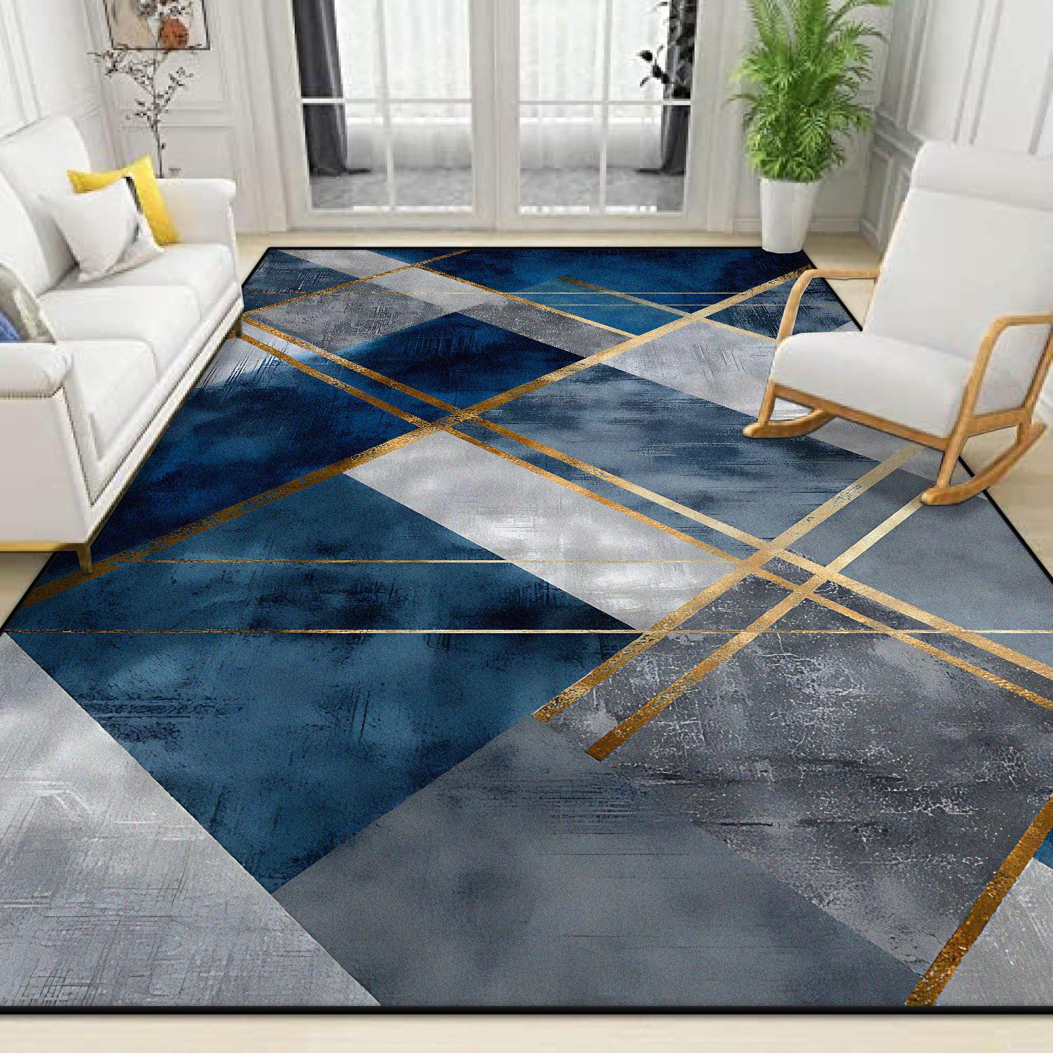 Nordic Style Geometric Large Carpet Living Room Decoration Home Bedroom Carpet Lounge Rug Non-slip Entrance Door Mat Washable 60x90cm