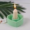 DIY Round Candle Holder Silicone Molds Star Heart Shape Plaster Resin Candlestick Mould Candle Accessories Tool Home Table Decor