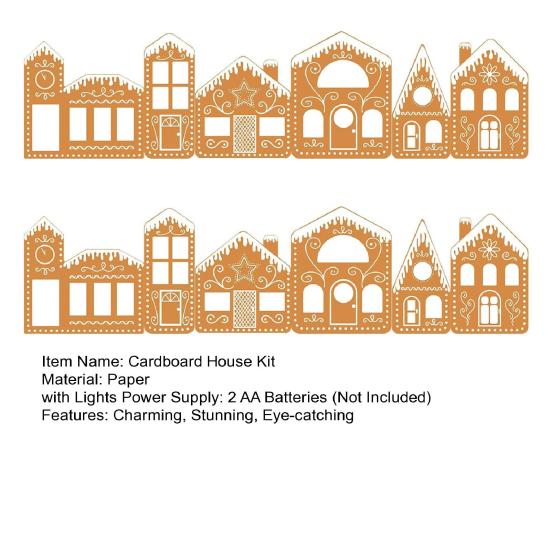 Vánoční perníková chaloupka kartonová stavebnice skládací perníková vesnička dekorace na stůl selský styl do interiéru středový prvek