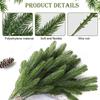 30pcs Realistic Pine Branches for Christmas Decoration 10inches Pin Needle Branches Home Decor DIY Christmas Realistic Green Decoration